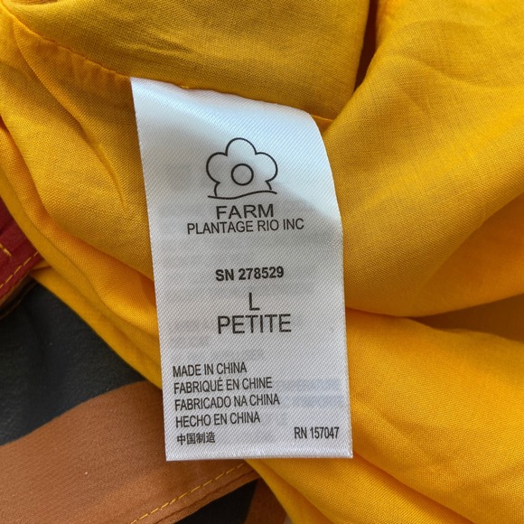 Farm Rio Short Sleeve Wrap Front Maxi Dress Orange Brown Womens Large Petite - Picture 13 of 16